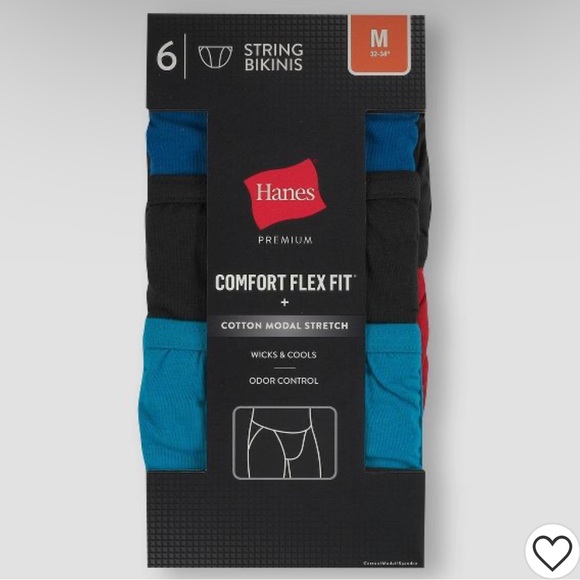 Hanes Underwear & Socks Hanes Premium Mens String Bikini Underwear